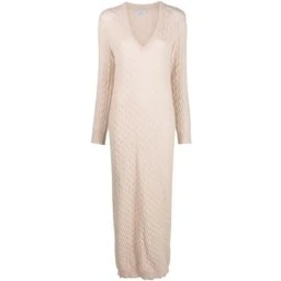 Beige Wool Casual Dress