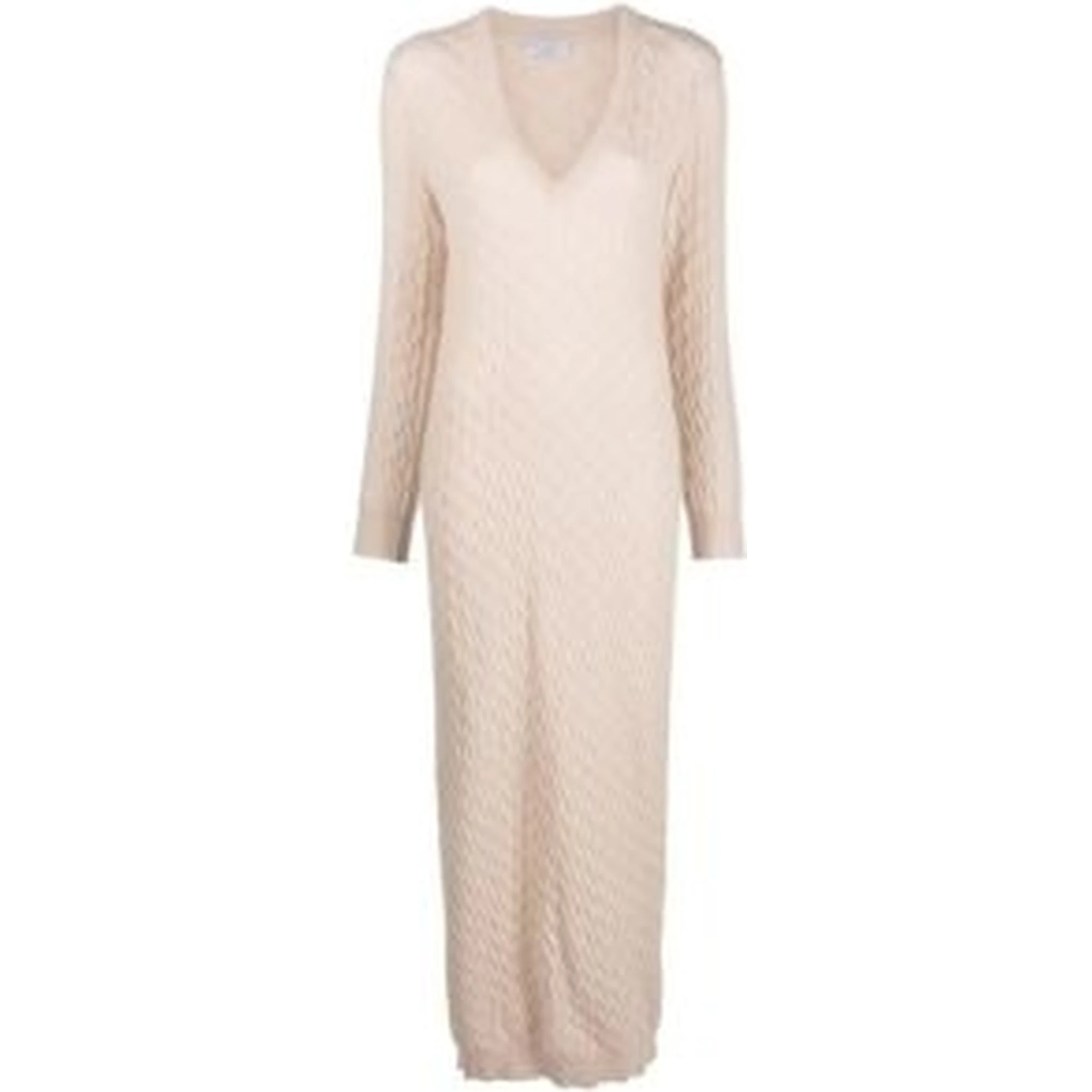 Beige Wool Casual Dress