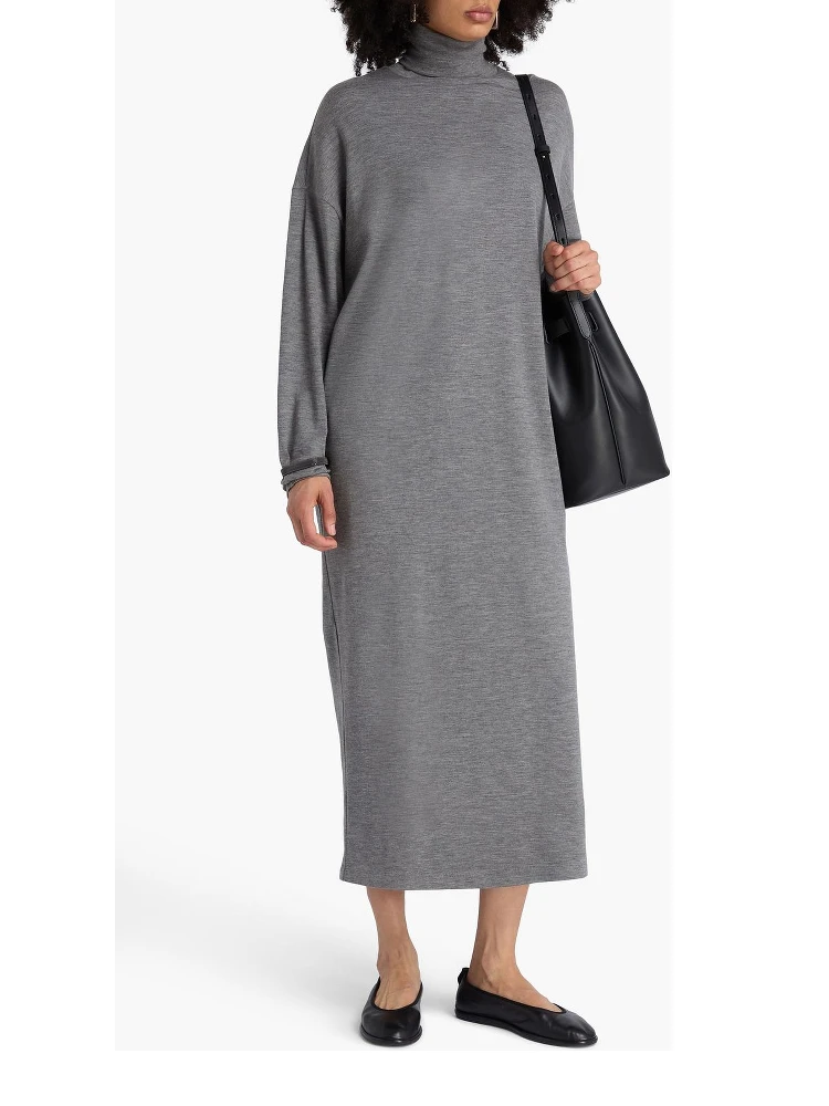 Gray Wool Casual Dress