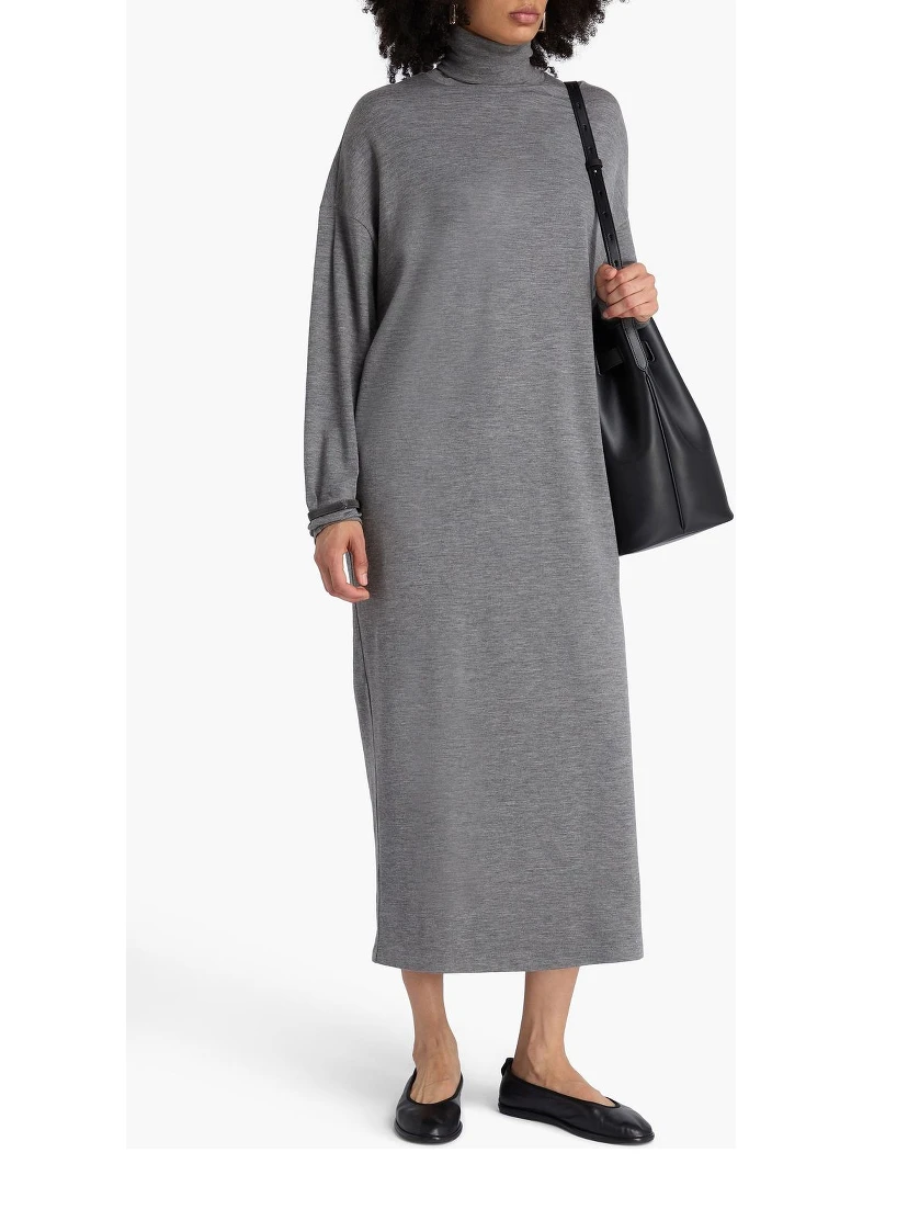 Gray Wool Casual Dress