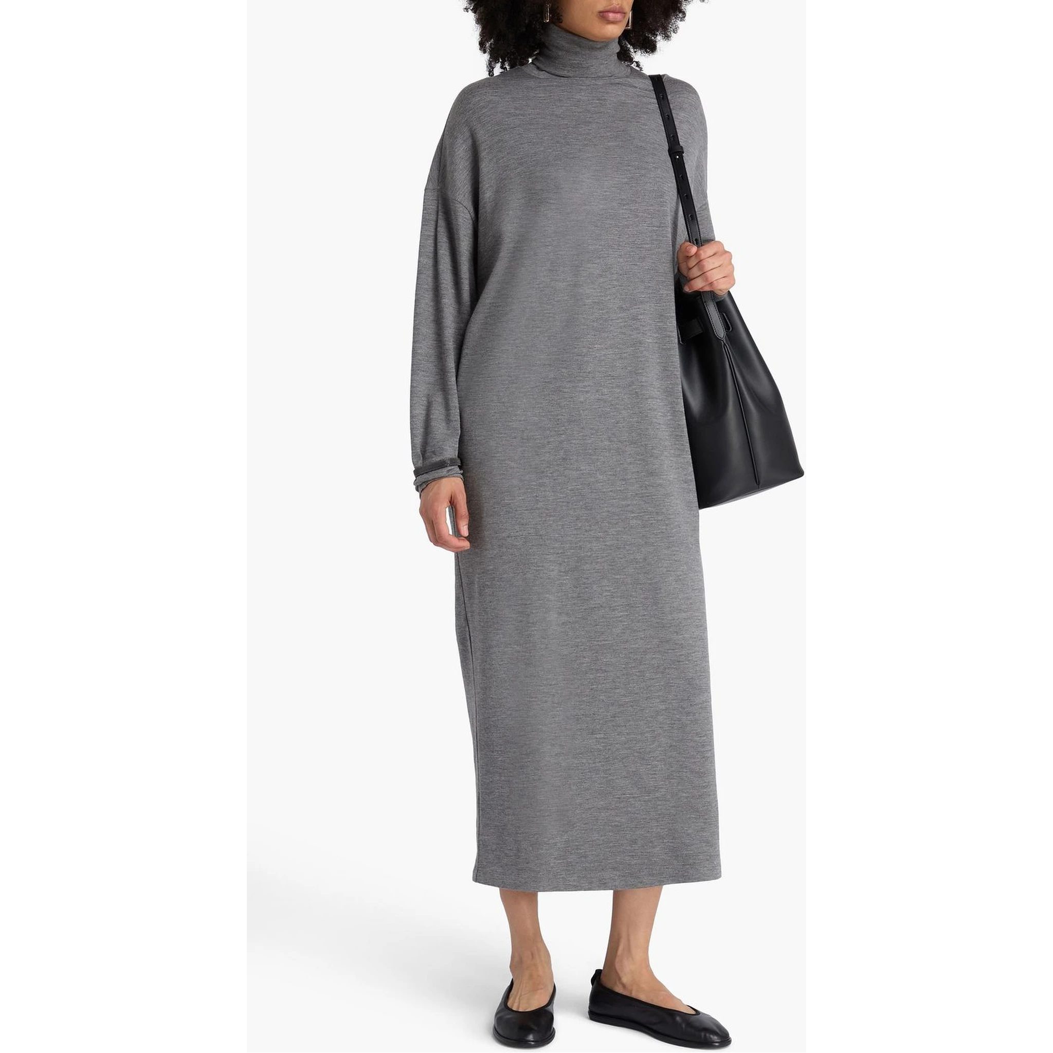 Gray Wool Casual Dress
