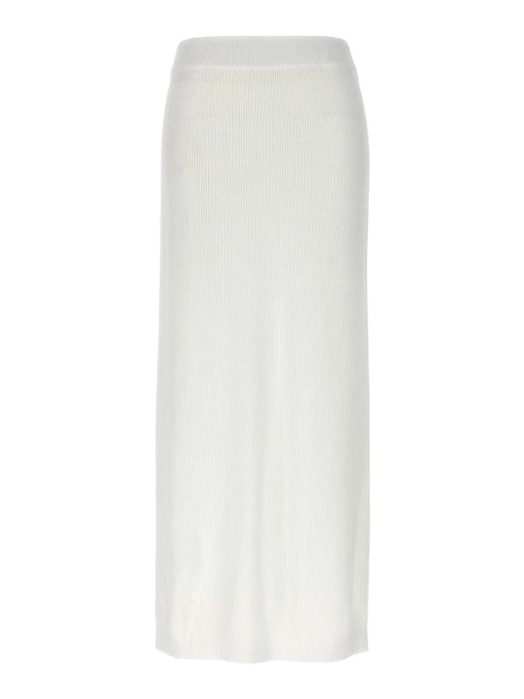 White Cotton Long Skirt