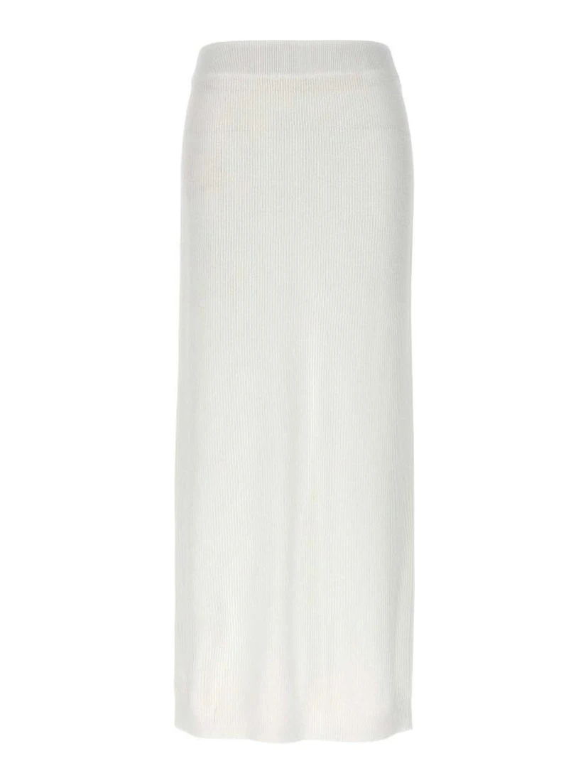 White Cotton Long Skirt