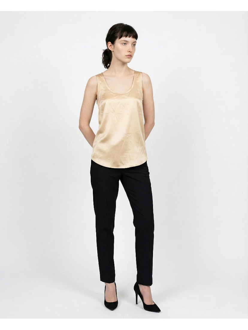 Beige Silk T-Shirt