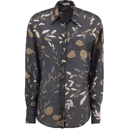 Blue Silk Pattern Shirt