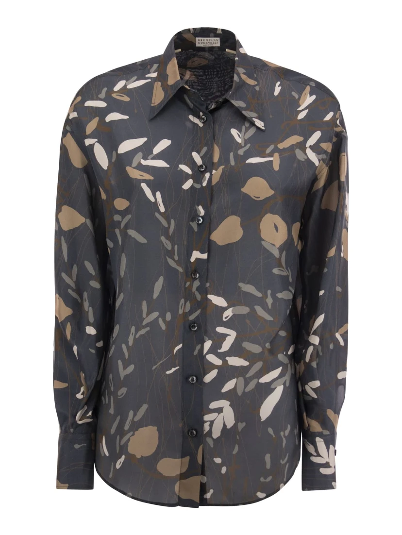 Blue Silk Pattern Shirt