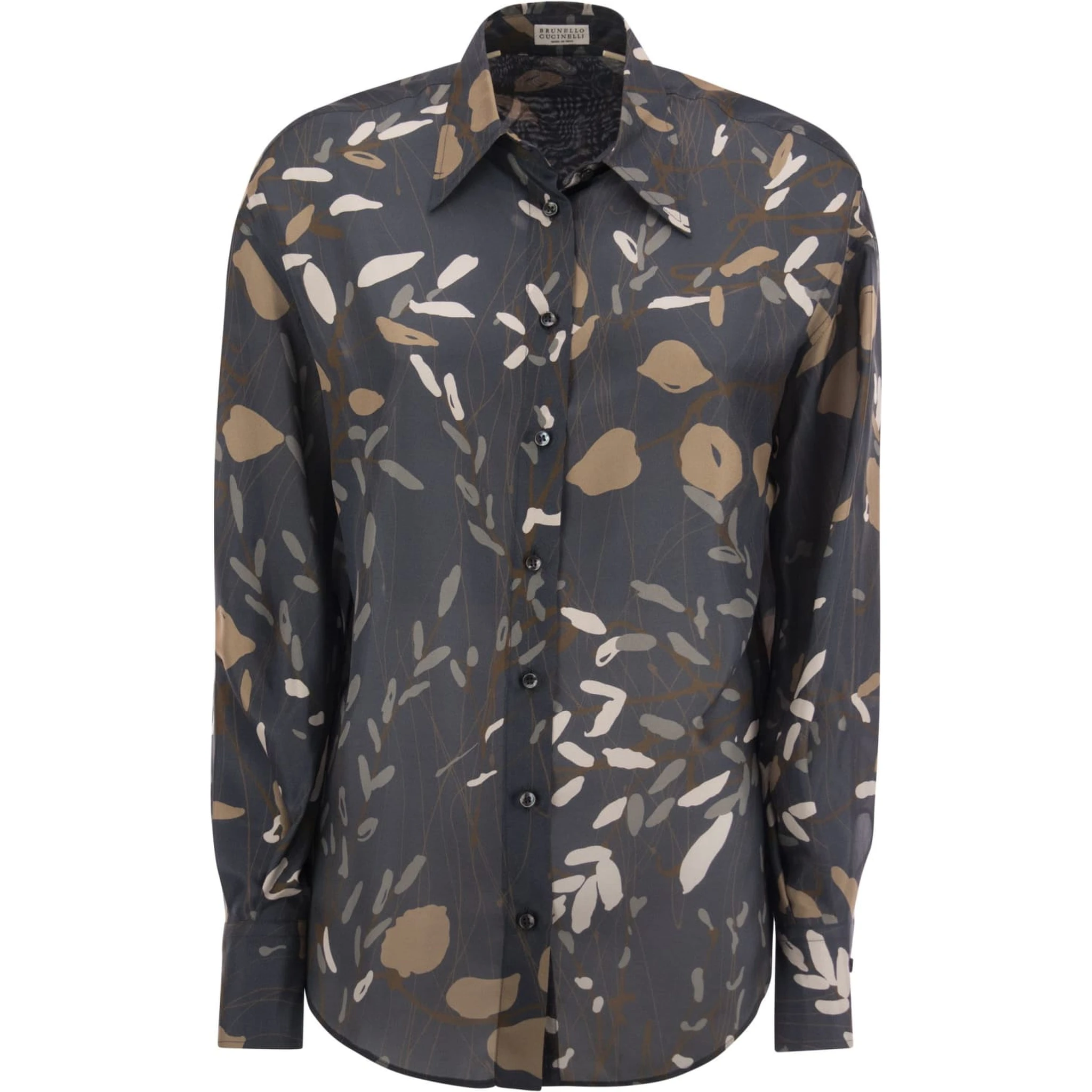 Blue Silk Pattern Shirt