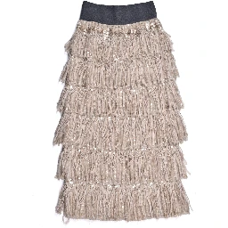 Beige Fabric Skirt