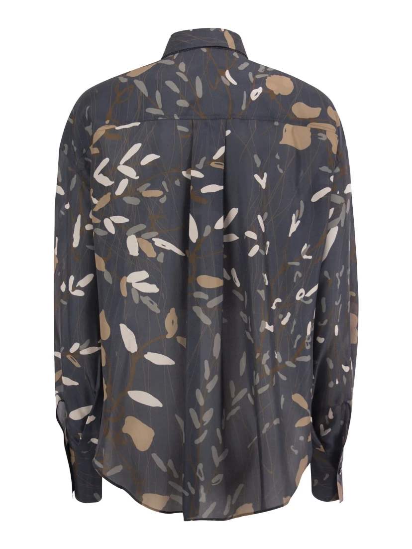 Blue Silk Pattern Shirt