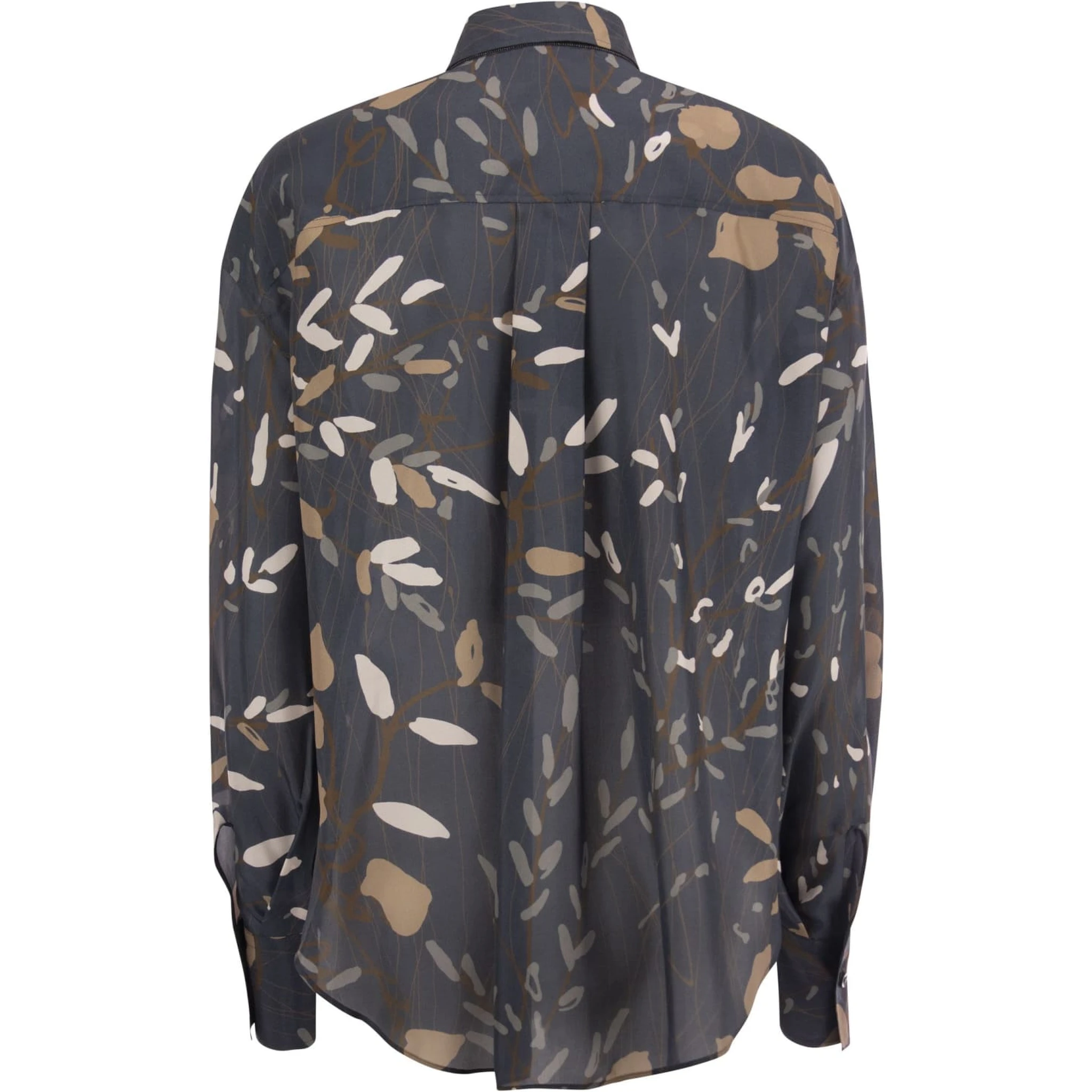Blue Silk Pattern Shirt