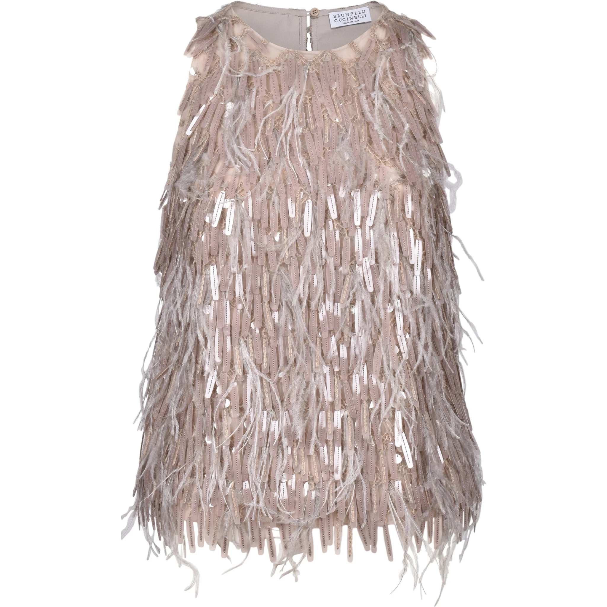 Beige Silk Cocktail Dress