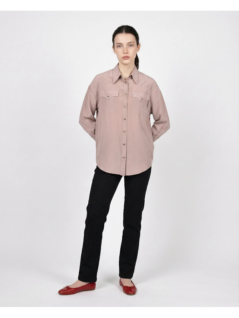 Beige Silk Shirt