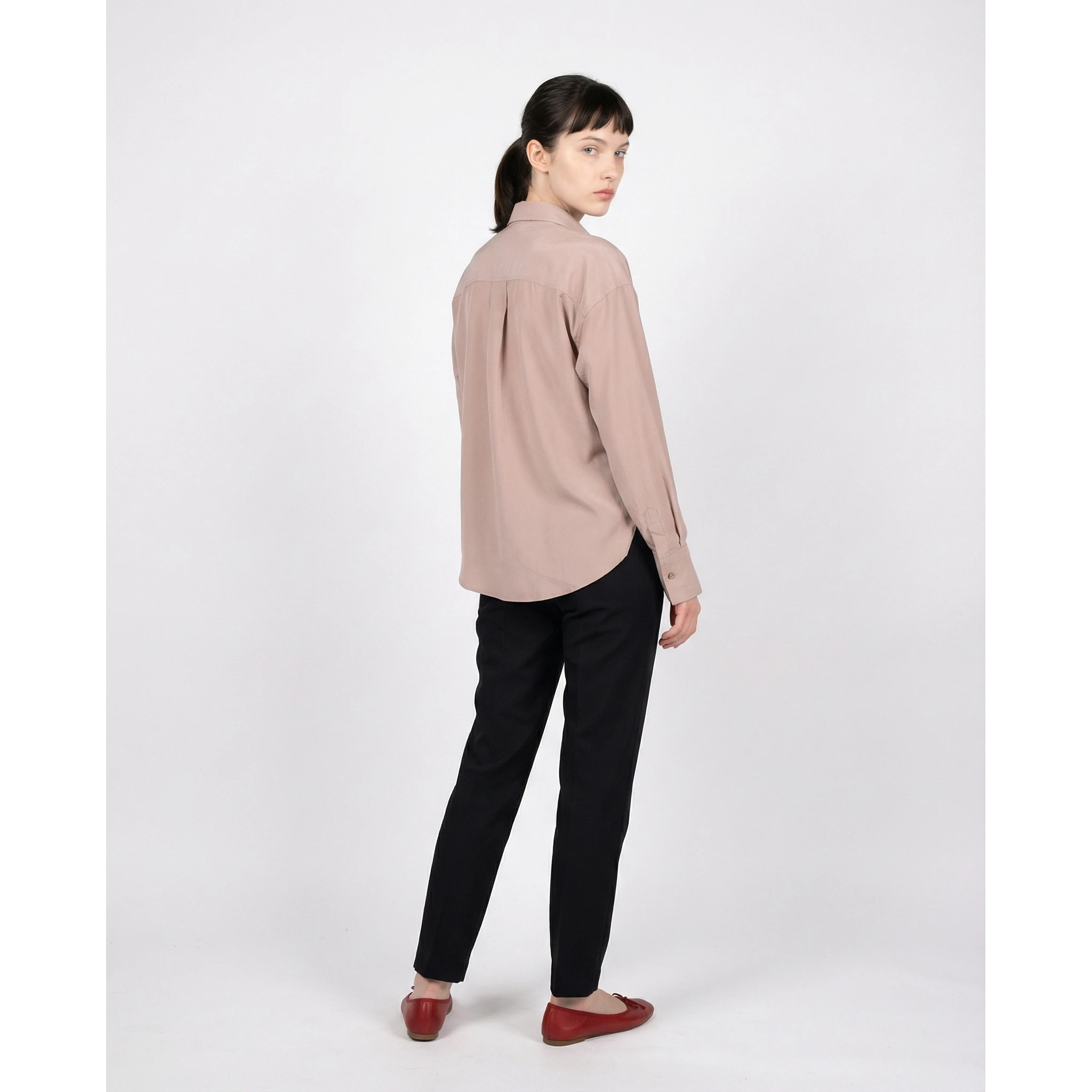 Beige Silk Shirt