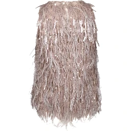 Beige Silk Cocktail Dress