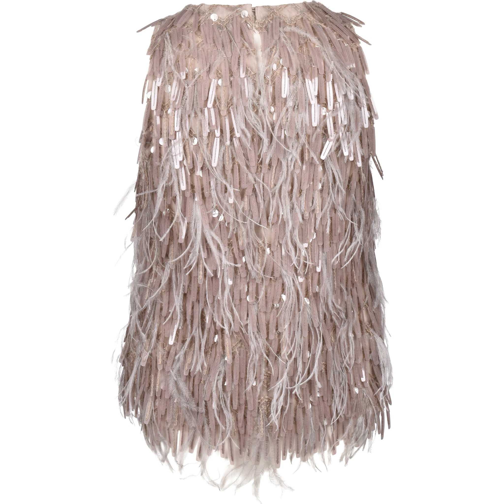 Beige Silk Cocktail Dress