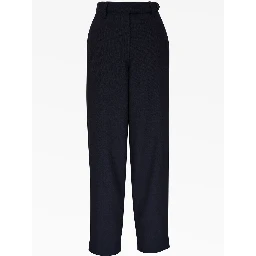 Blue Wool Casual Pants