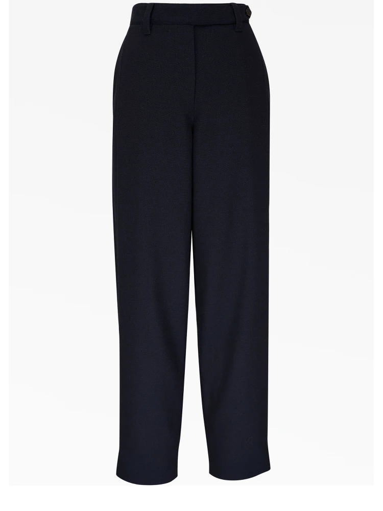 Blue Wool Casual Pants