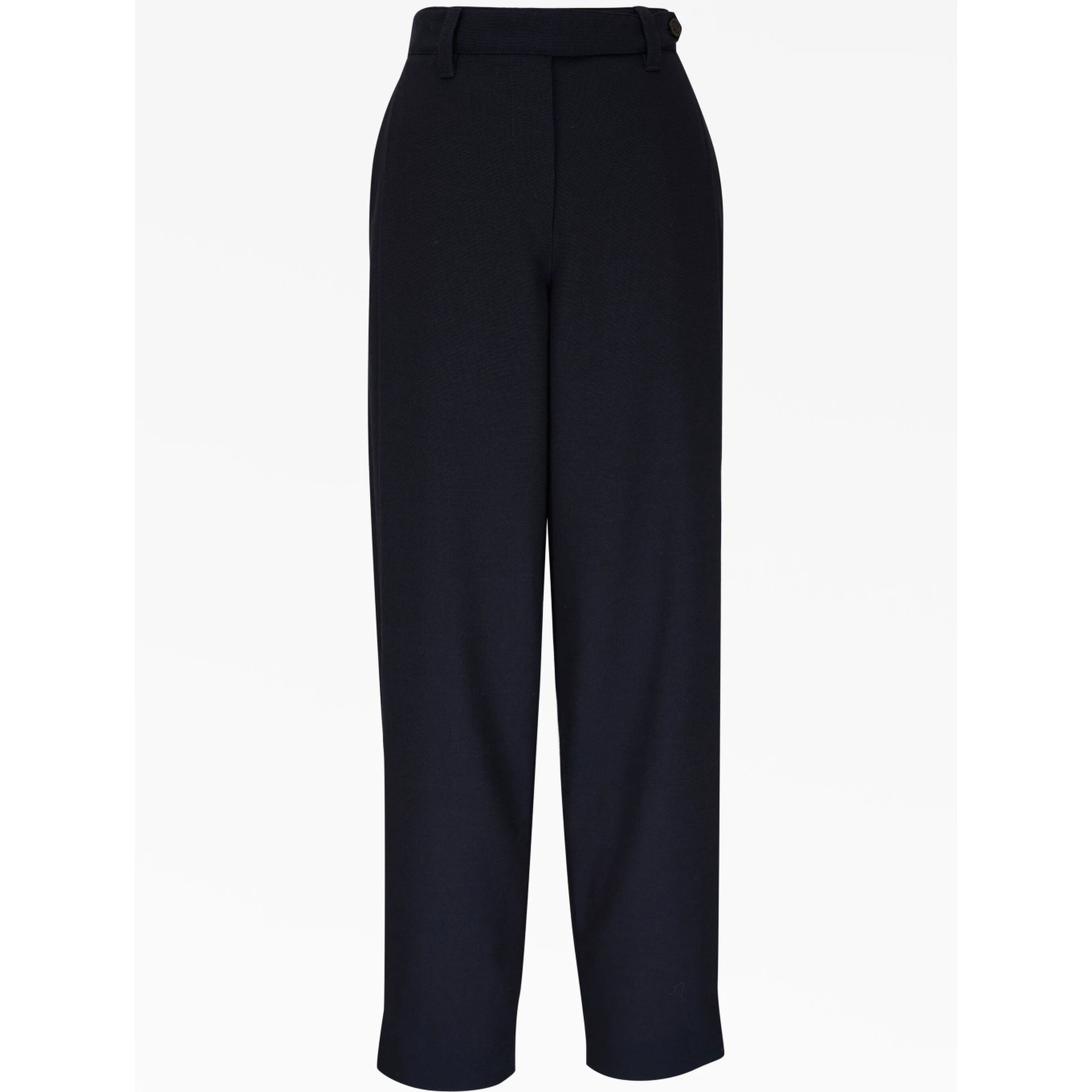Blue Wool Casual Pants