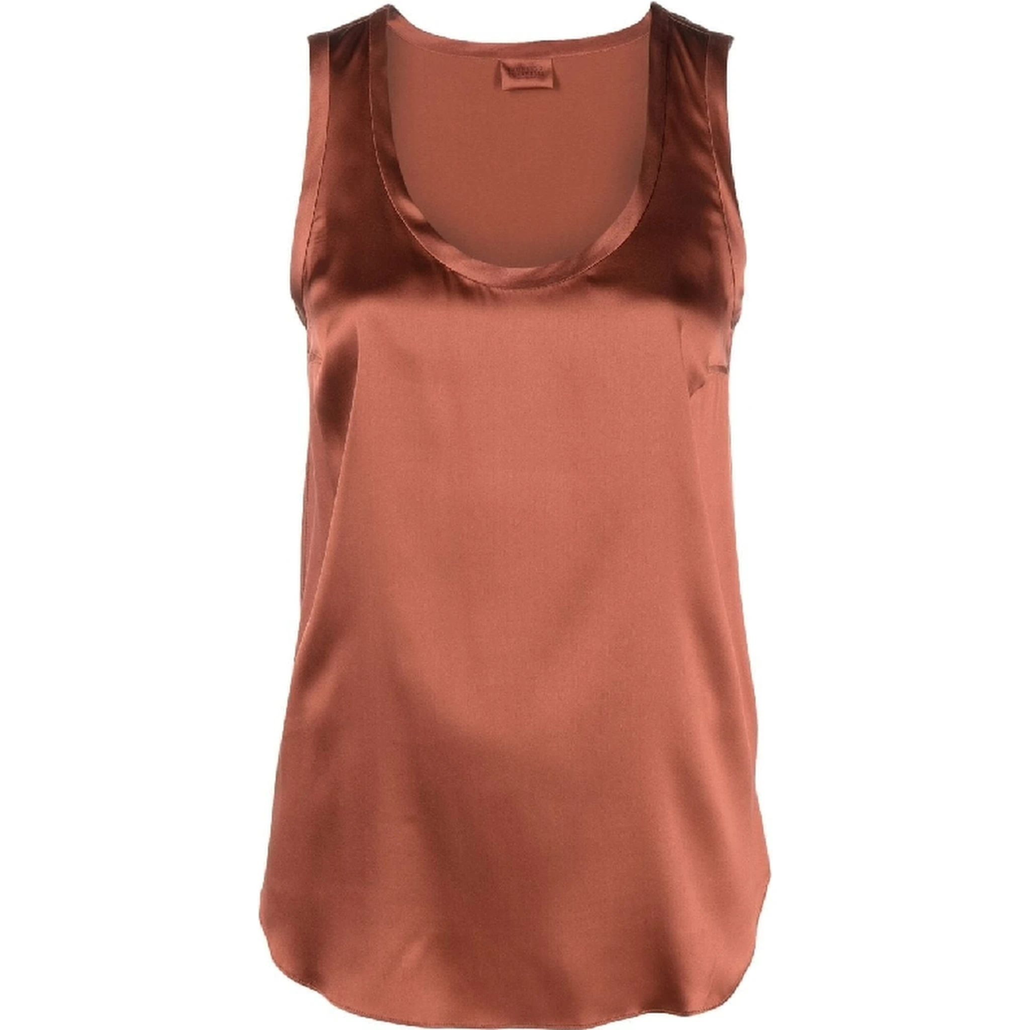 Brown Silk T-Shirt