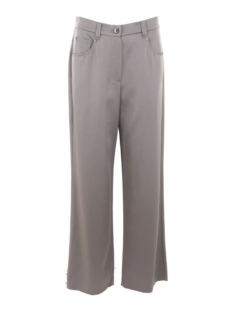 Gray Acetate Casual Pants
