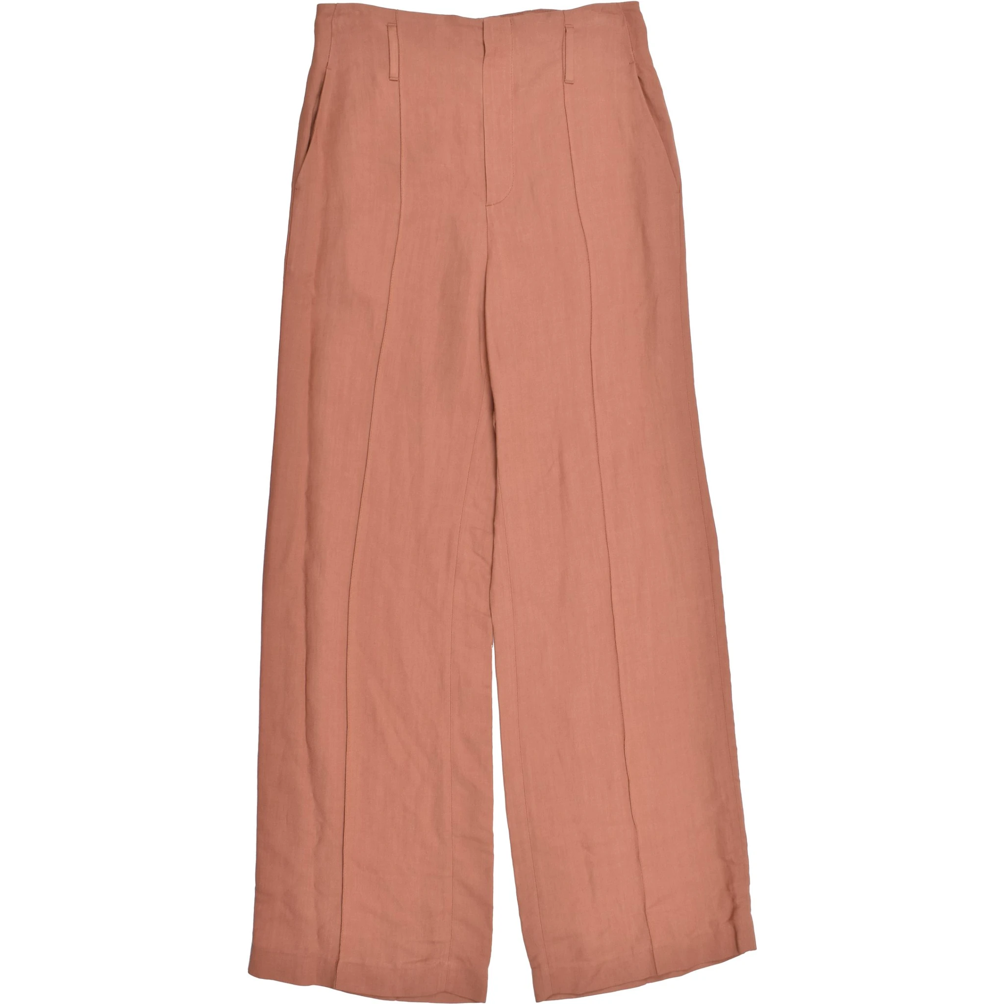 Orange Viscose Casual Pants