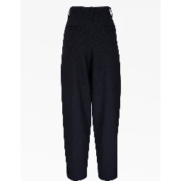 Blue Wool Casual Pants