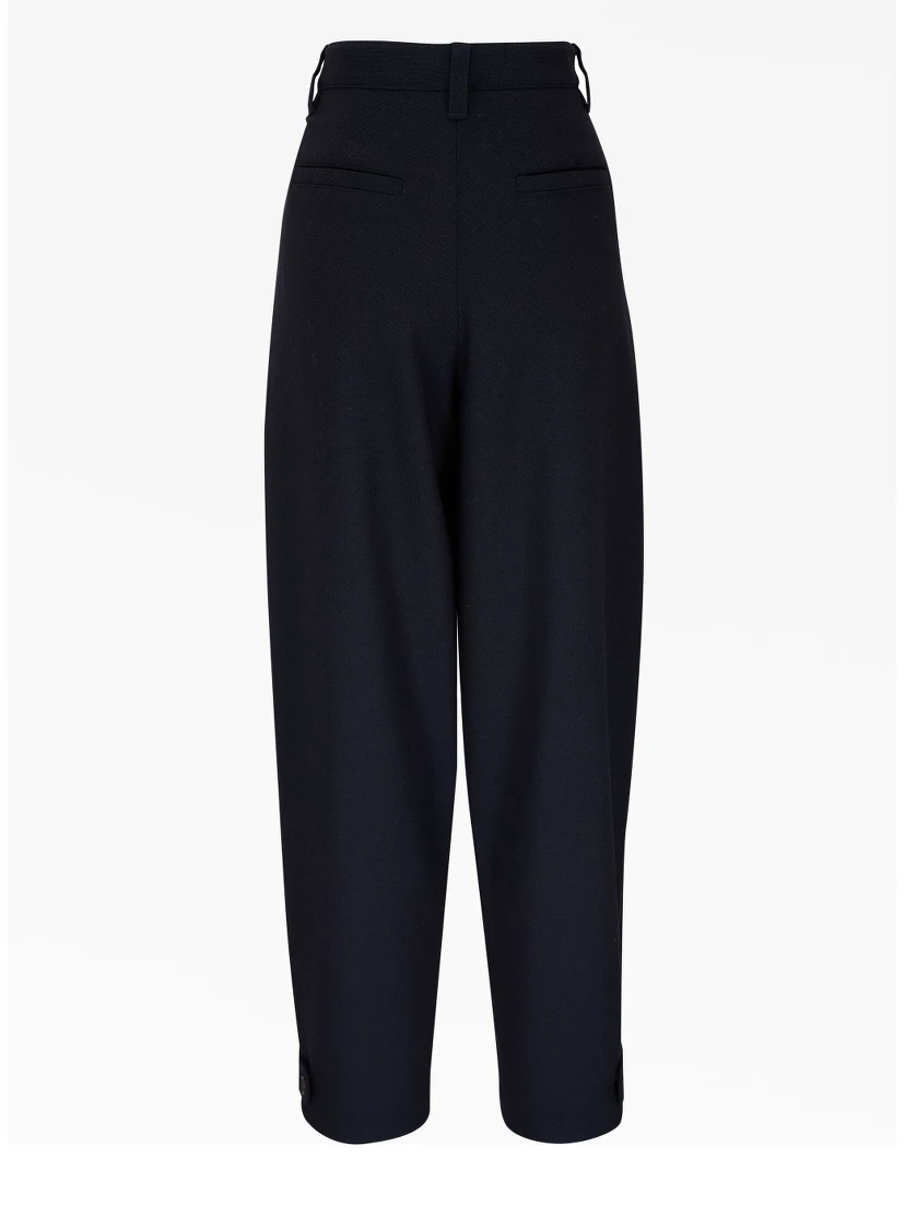 Blue Wool Casual Pants