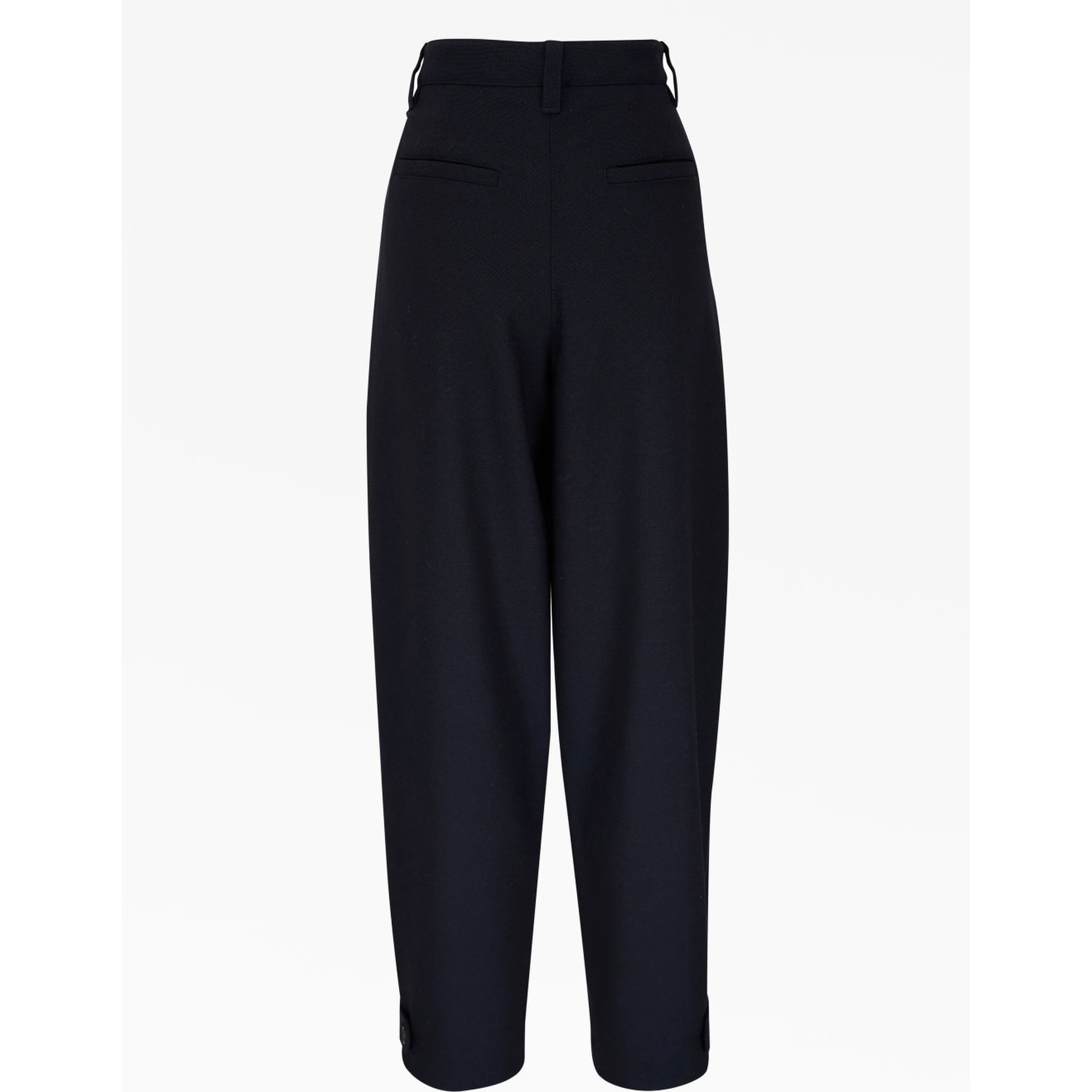 Blue Wool Casual Pants