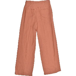 Orange Viscose Casual Pants