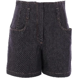 Blue Cotton Bermuda Shorts