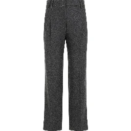 Gray Wool Casual Pants