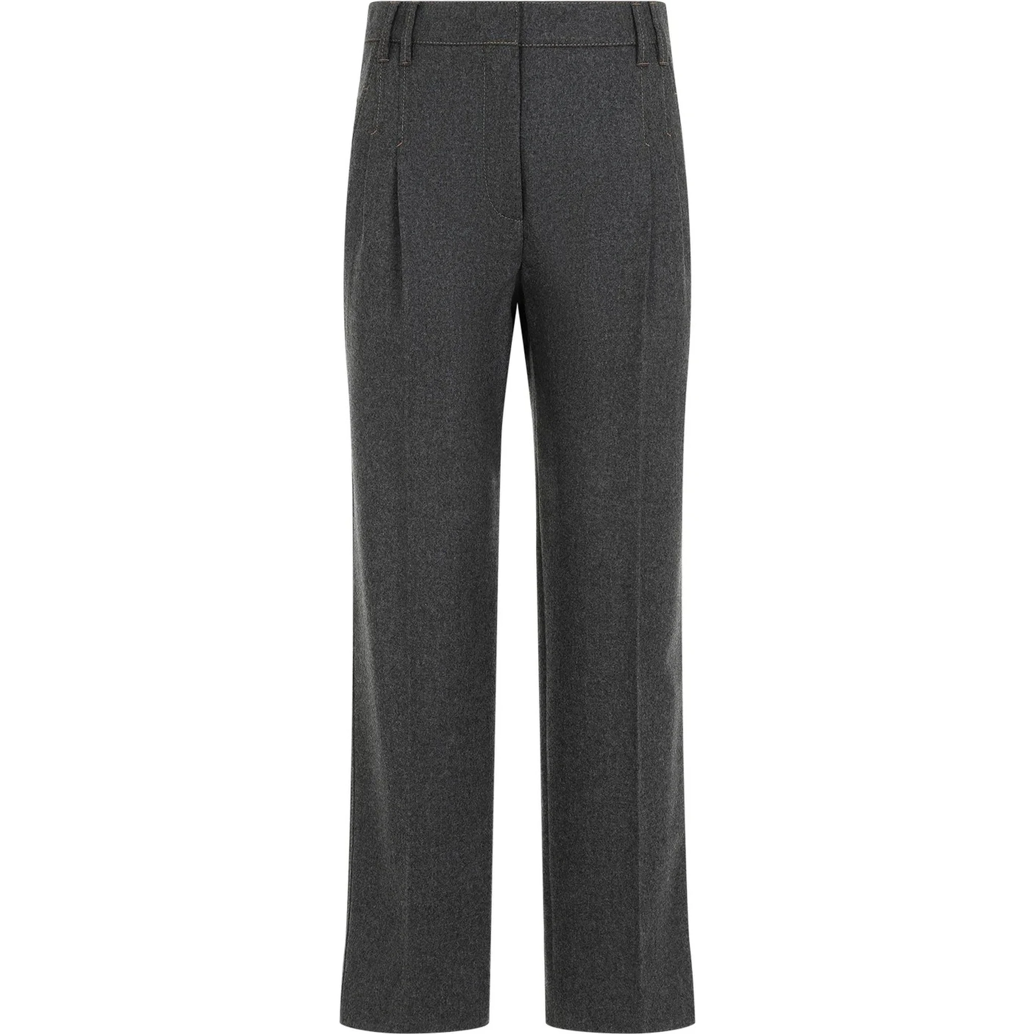 Gray Wool Casual Pants