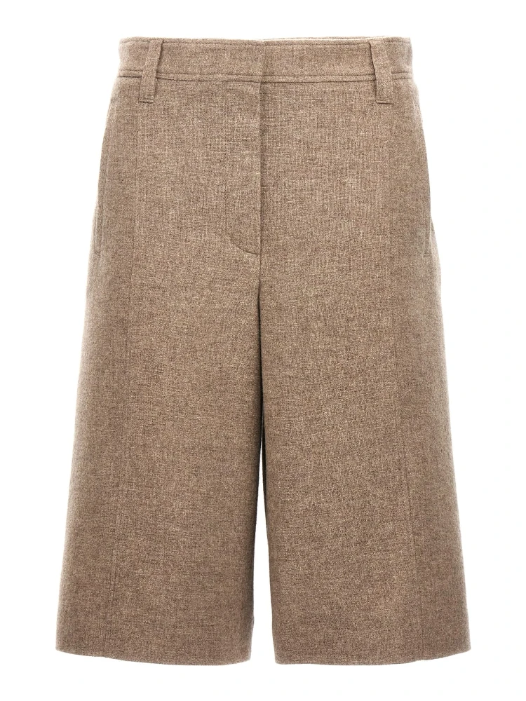 Beige Yak Bermuda Shorts