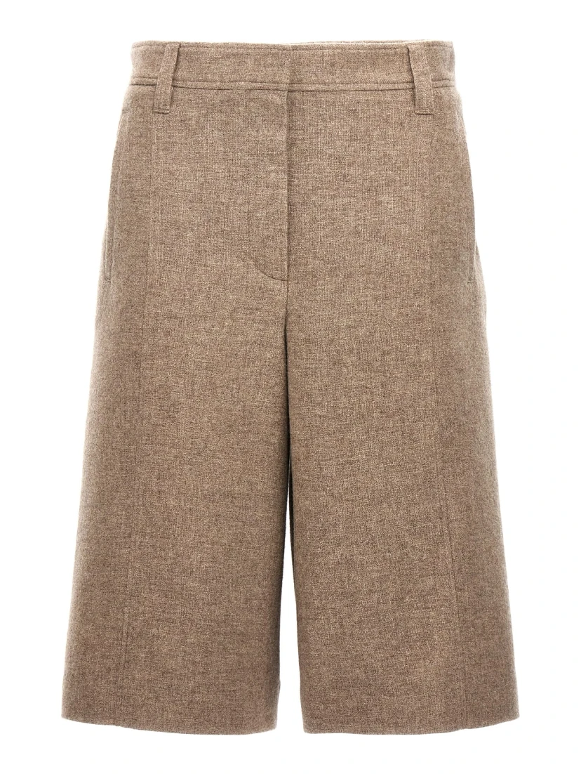 Beige Yak Bermuda Shorts
