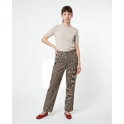 Beige Linen Casual Pants