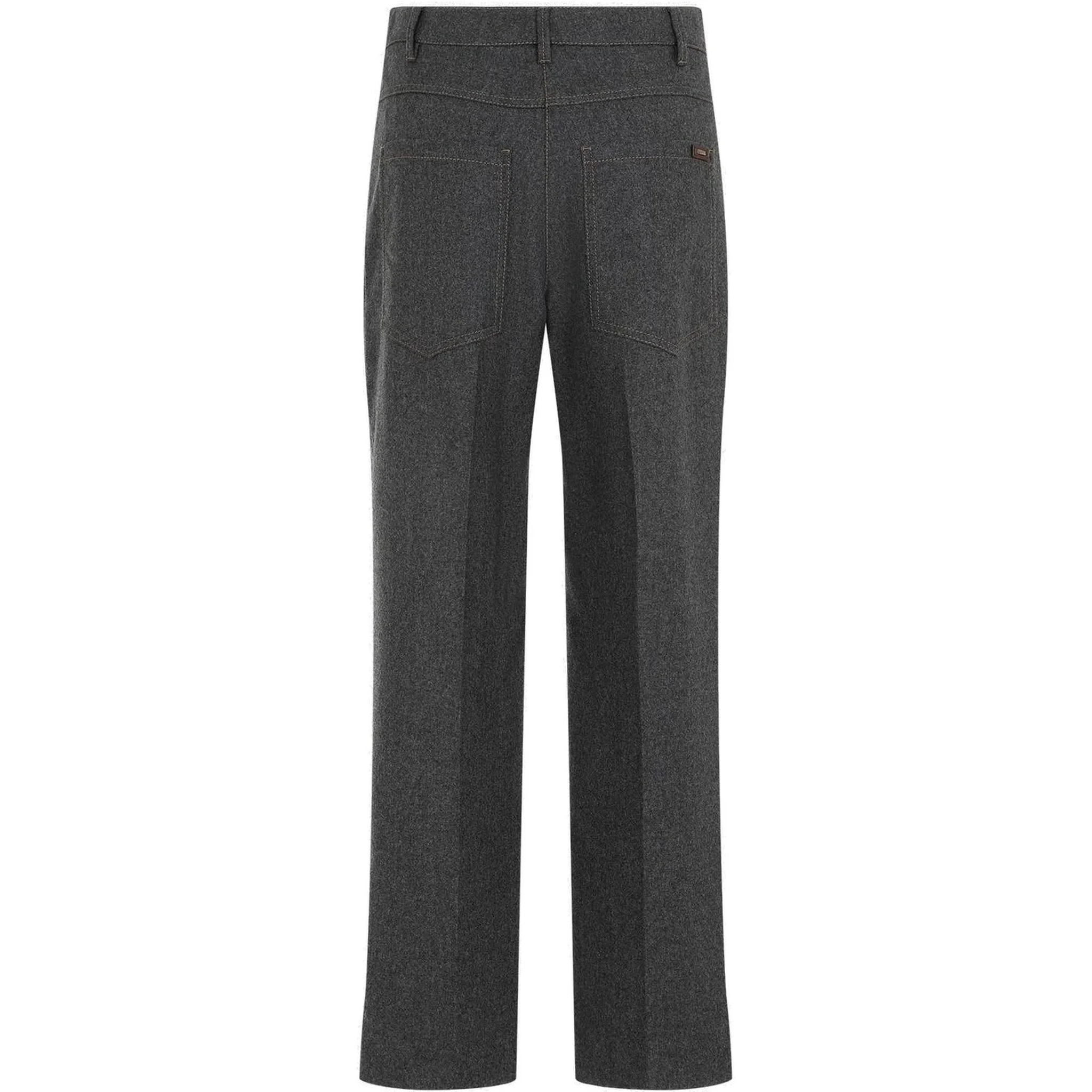 Gray Wool Casual Pants