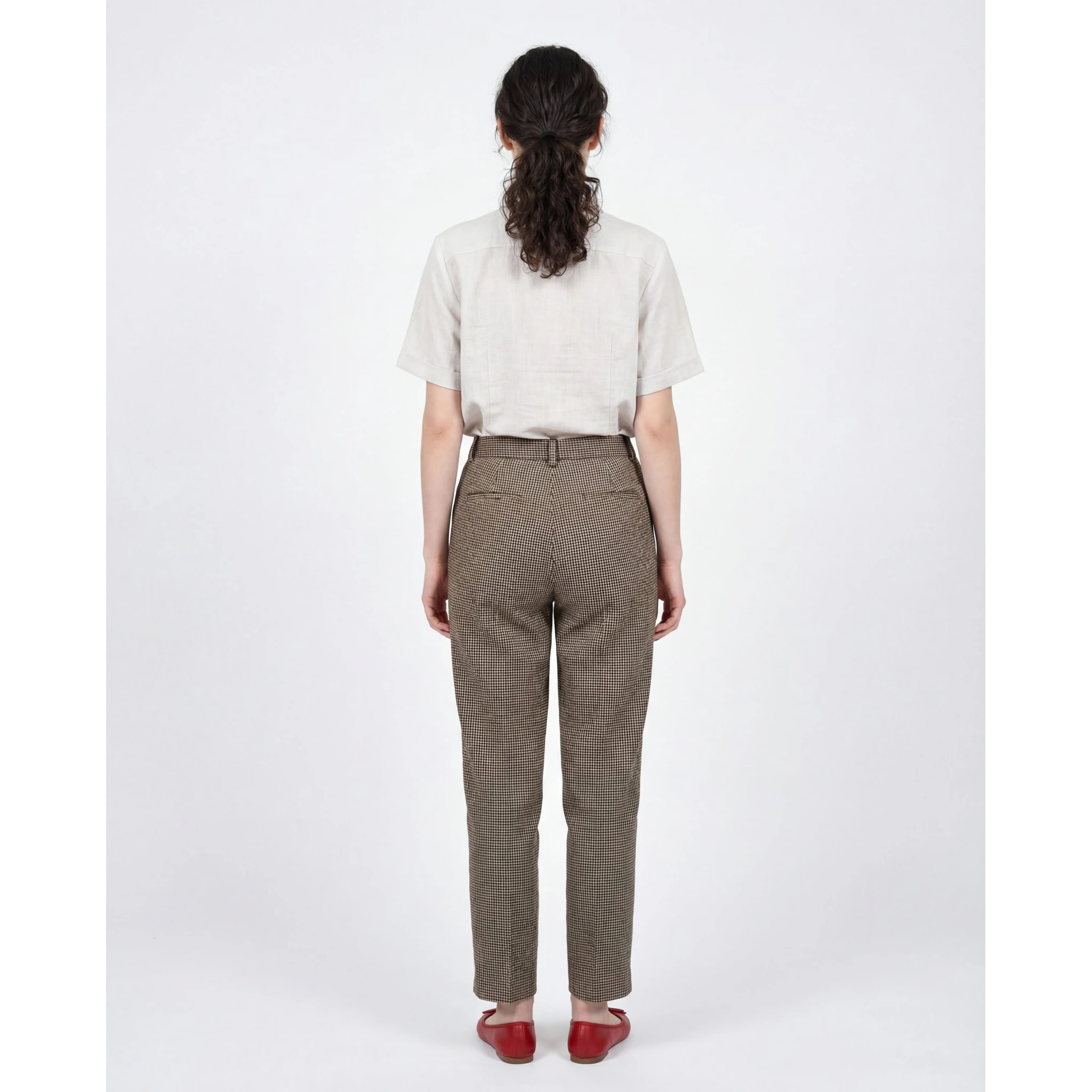 Beige Linen Casual Pants