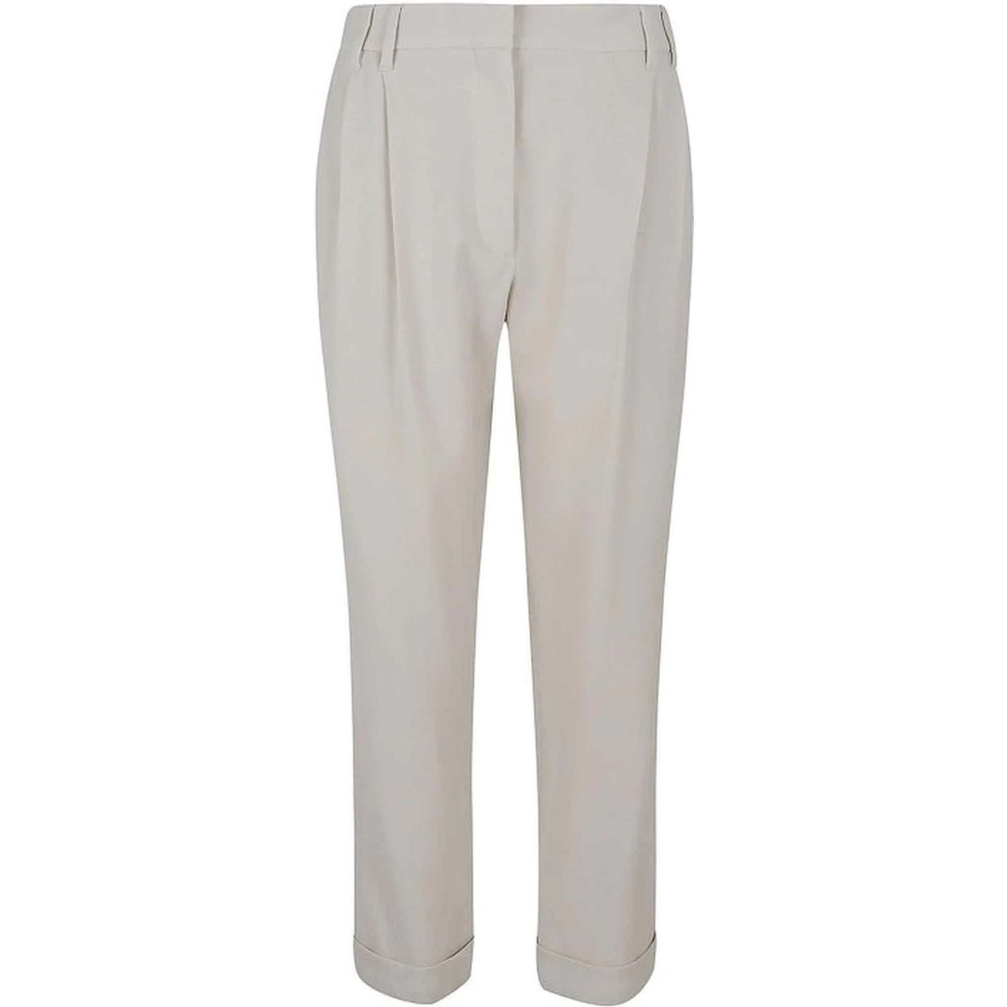 White Viscose Casual Pants