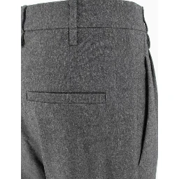Gray Wool Casual Pants