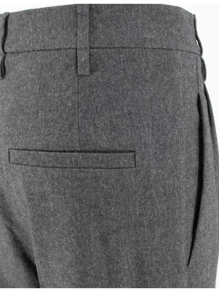 Gray Wool Casual Pants