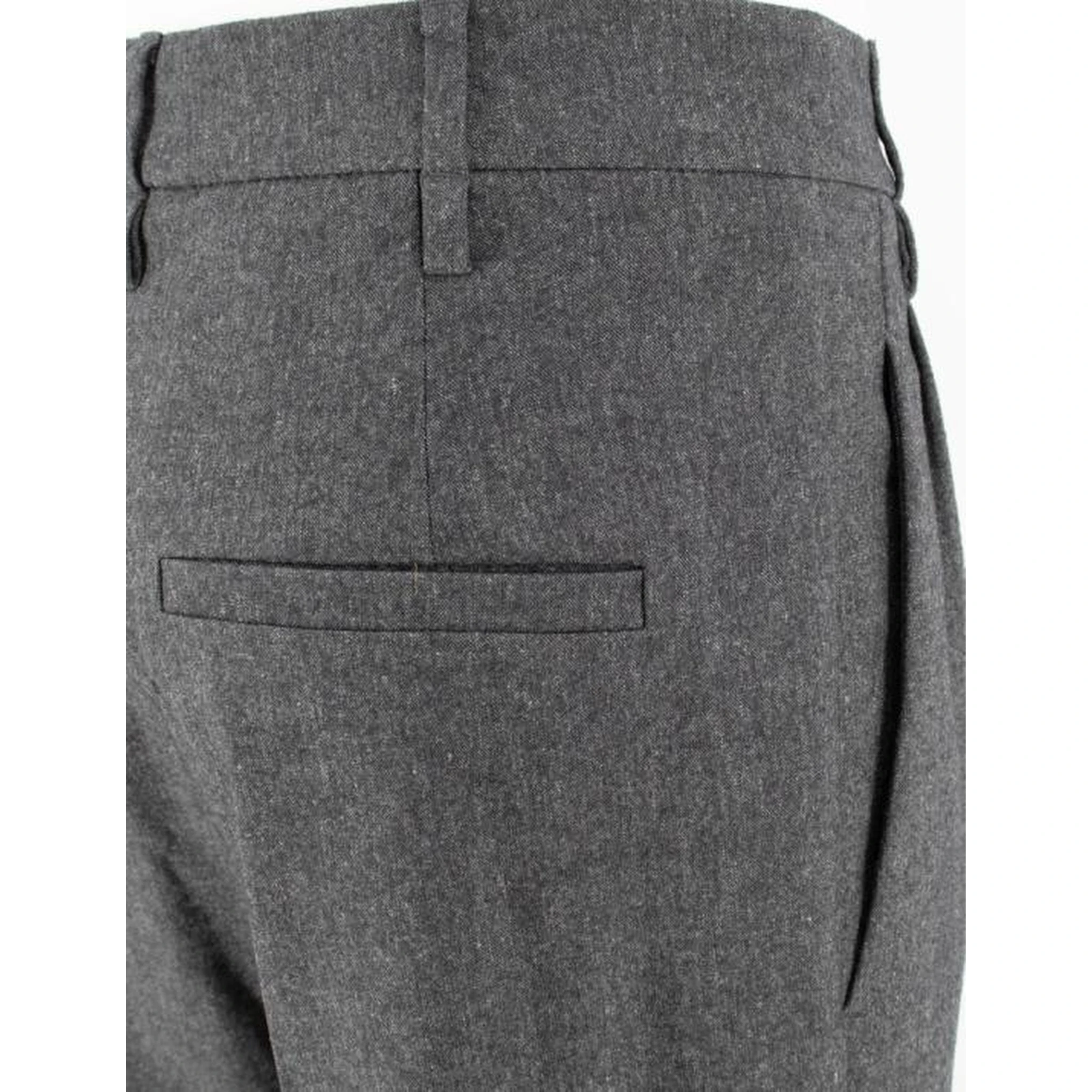 Gray Wool Casual Pants