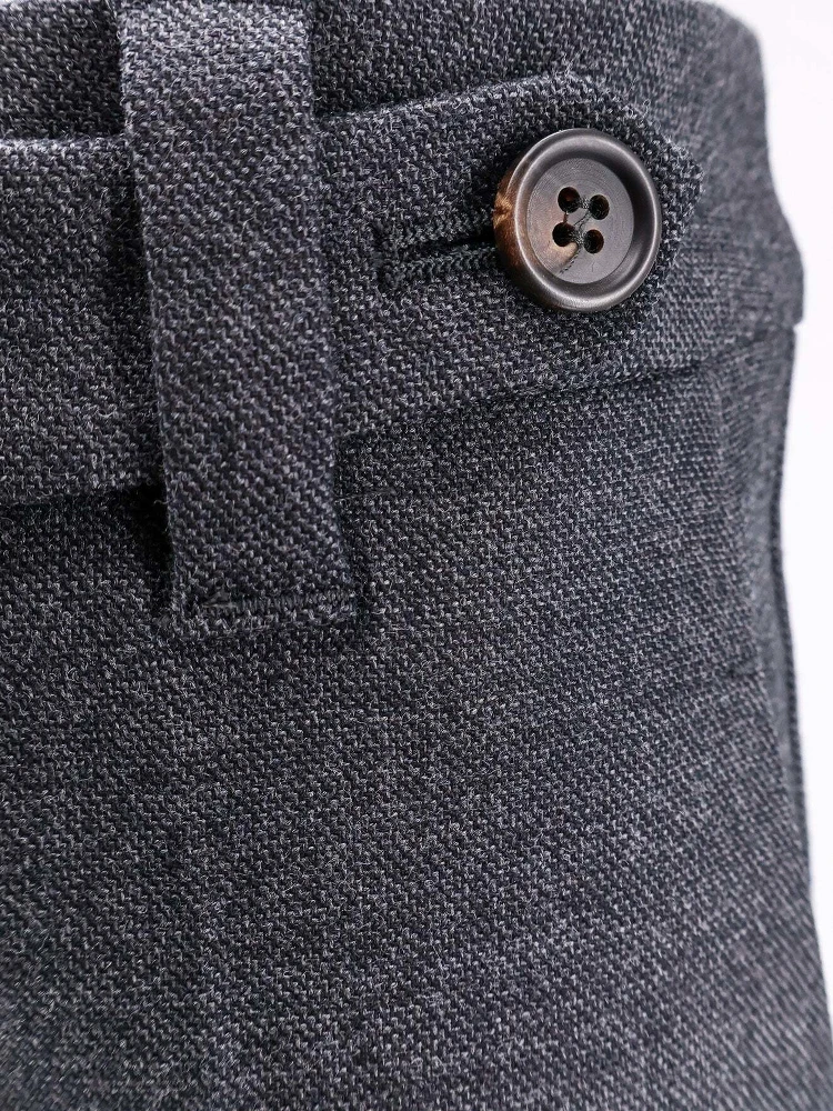 Gray Wool Casual Pants