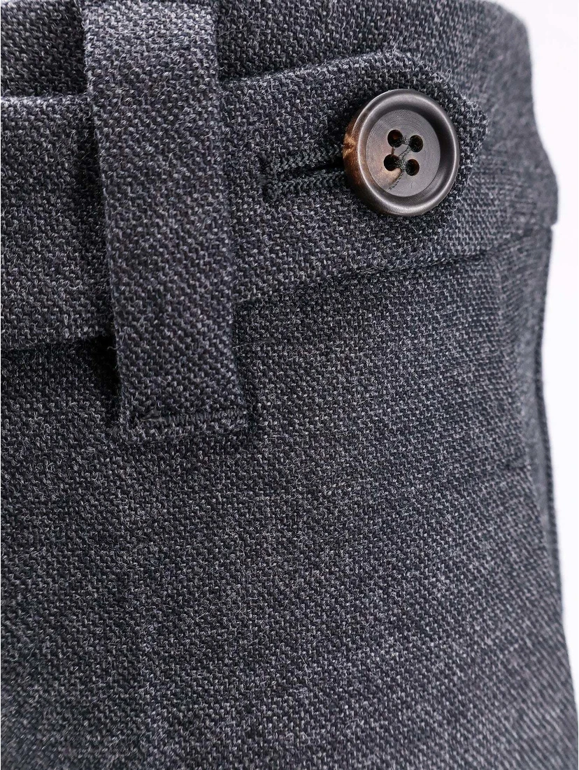 Gray Wool Casual Pants