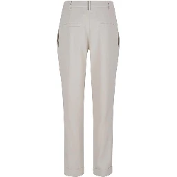 White Viscose Casual Pants