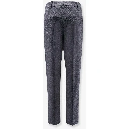 Gray Wool Casual Pants
