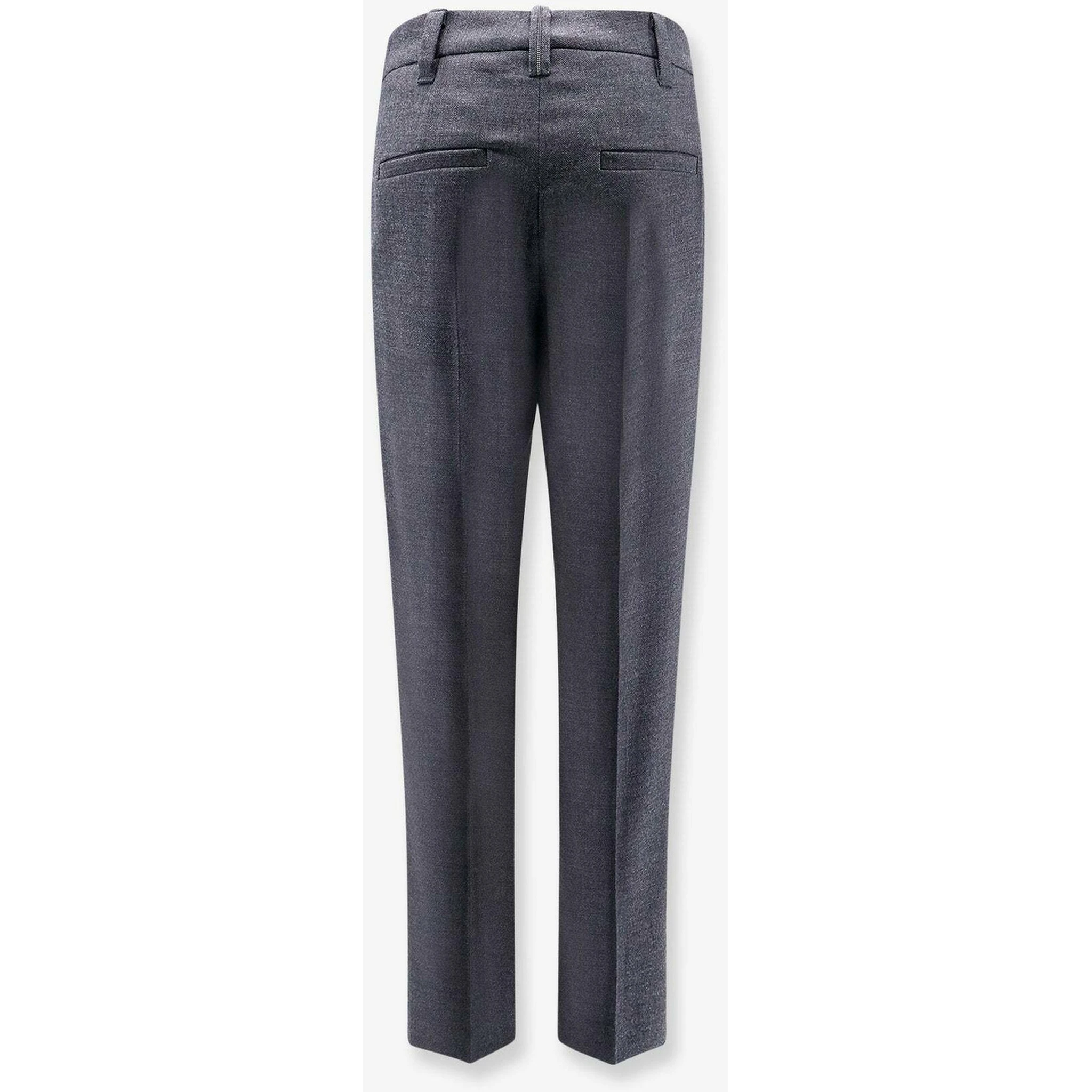 Gray Wool Casual Pants