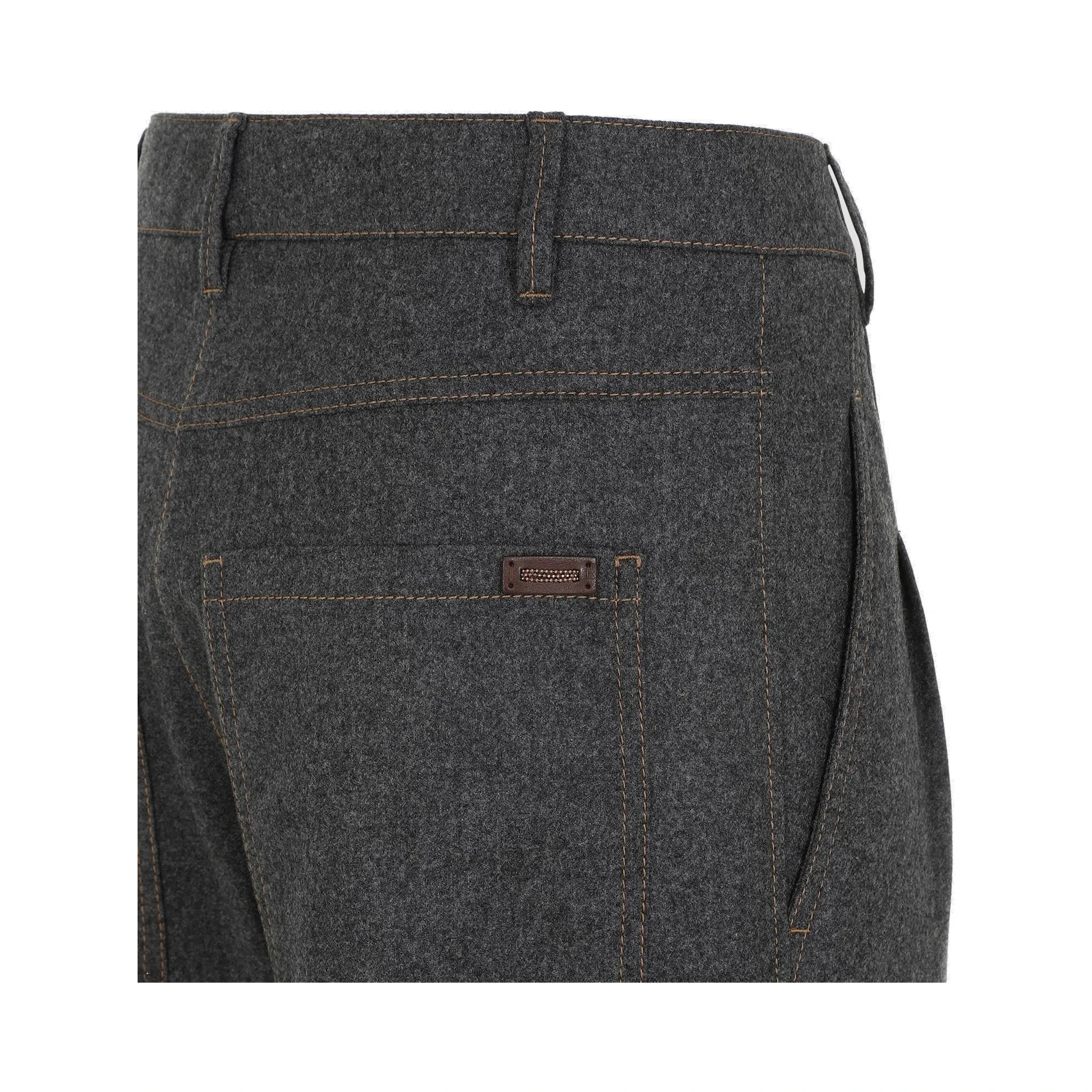 Gray Wool Casual Pants