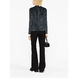 Blue Viscose Jackets And Coat