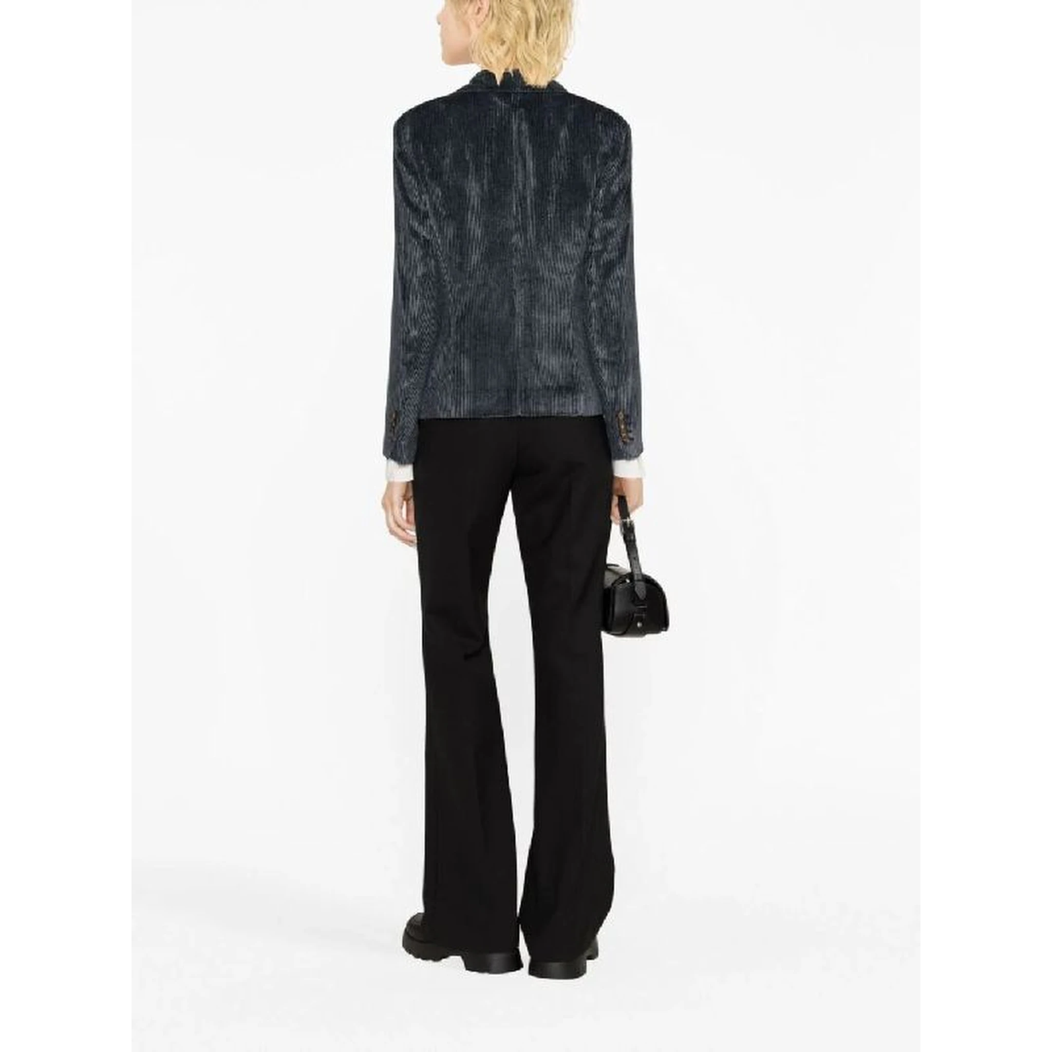 Blue Viscose Jackets And Coat