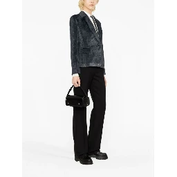 Blue Viscose Jackets And Coat
